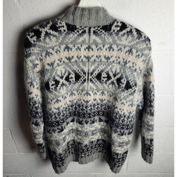 VTG Wool Sweater Fair Isle Crew Neck Womens Small Nordic Scandinavian Print SKYR - Picture 3 of 10